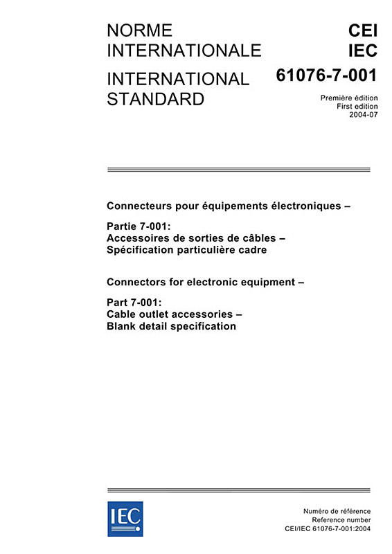 Cover IEC 61076-7-001:2004